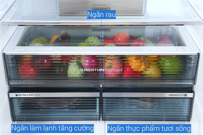 Tủ lạnh Sharp Inverter 525 lít SJ-FXP600VG-MR Màu Đen - Đỏ