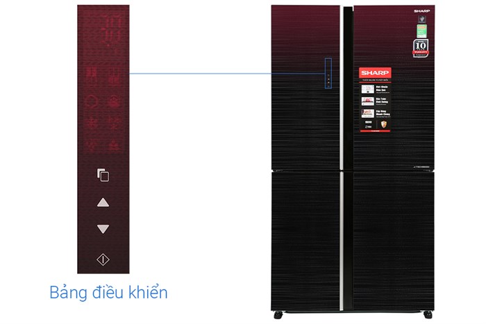 Tủ lạnh Sharp Inverter 525 lít SJ-FXP600VG-MR Màu Đen - Đỏ