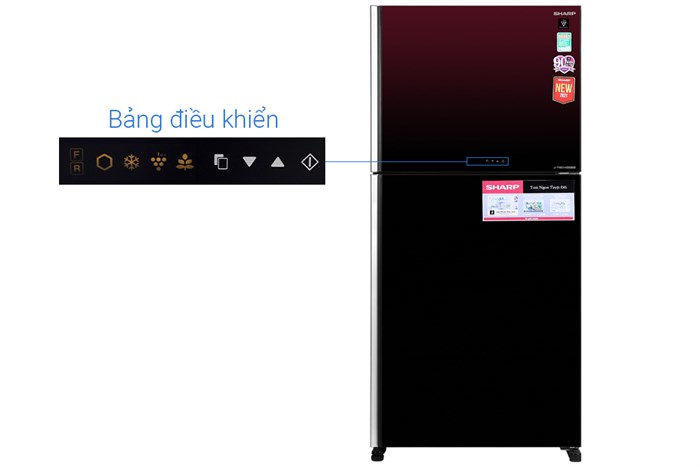 Tủ lạnh Sharp Inverter 520 lít SJ-XP570PG-MR Màu Đen - Đỏ