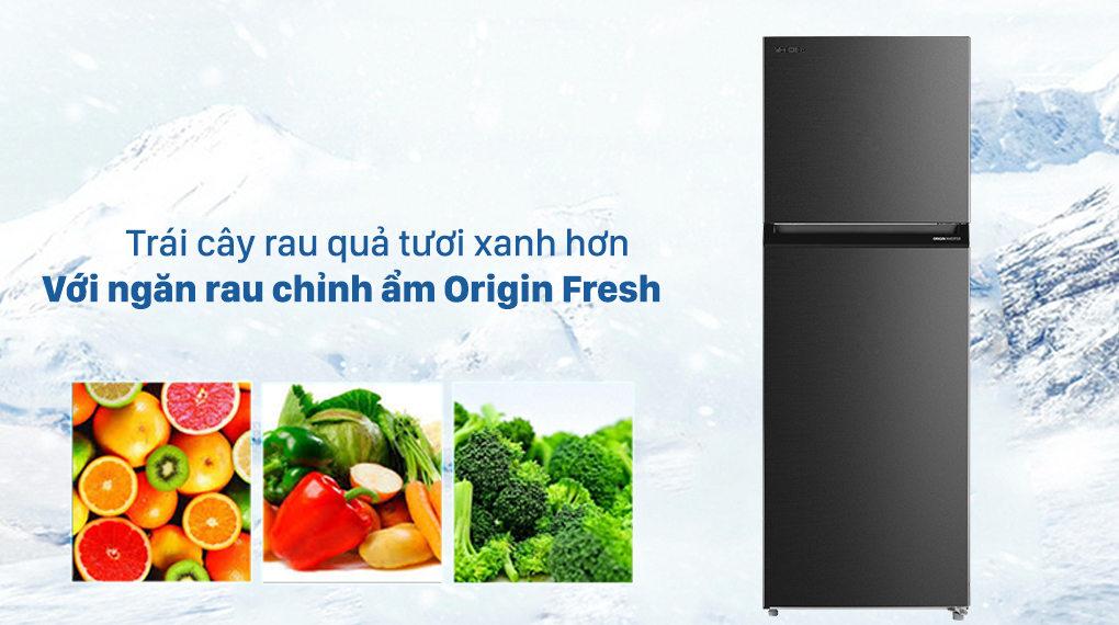 Tủ lạnh Toshiba GR-RT440WE-PMV(06)-MG với ngăn rau chỉnh độ ẩm Origin Fresh