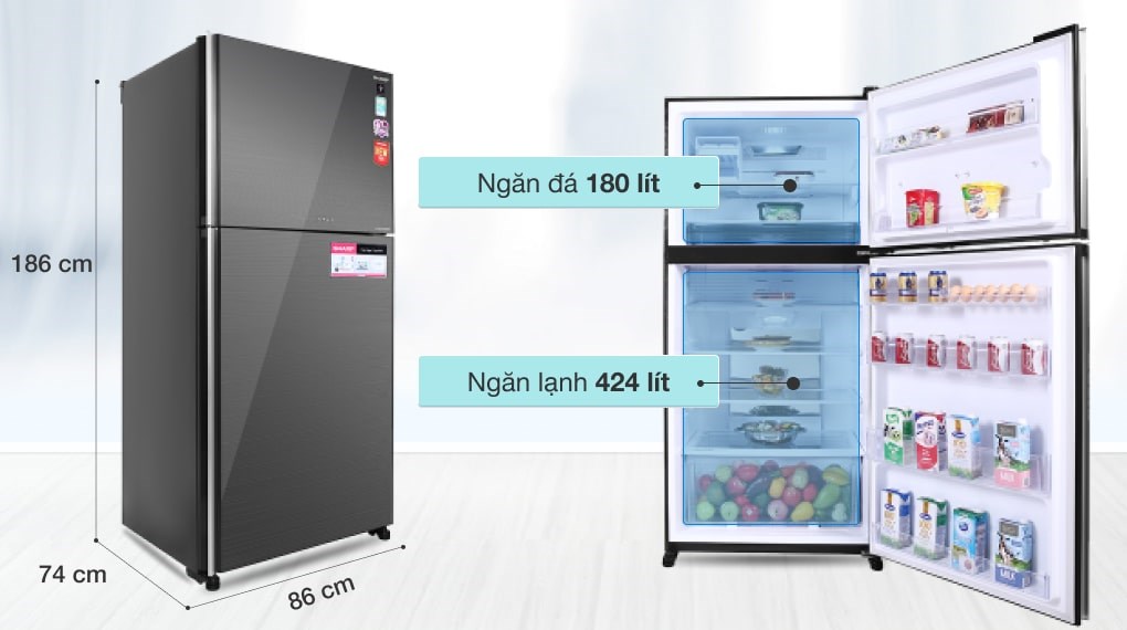 Tủ lạnh Sharp Inverter 604 lít SJ-XP660PG-SL