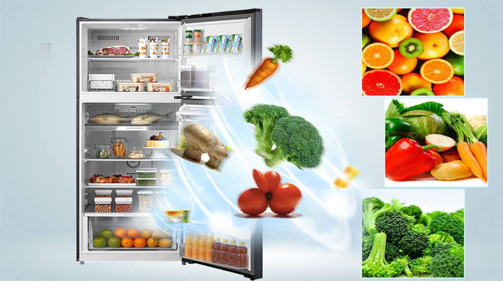 Tủ lạnh Toshiba GR-RT435WE-PMV(06)-MG-Giữ rau quả tươi ngon, duy trì độ ẩm trong ngăn Origin Fresh