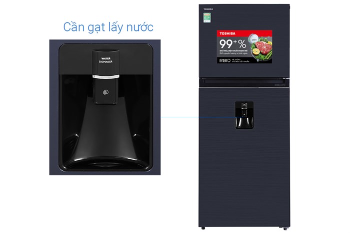 Tủ lạnh Toshiba Inverter 407 lít GR-RT535WE-PMV(06)-MG Màu Đen - Xám
