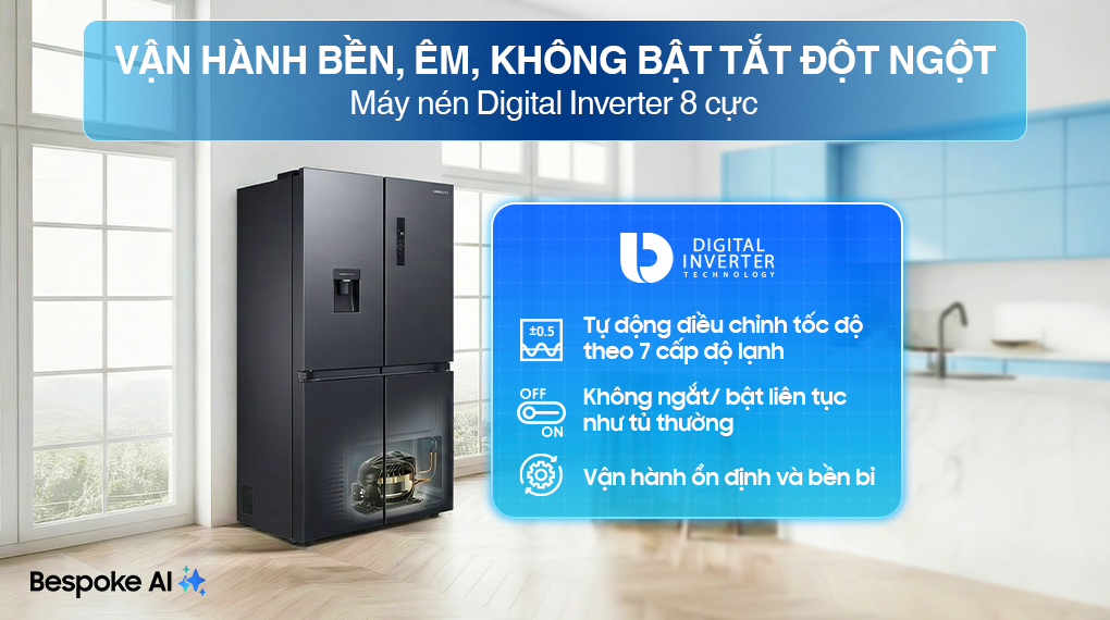 Tủ lạnh Samsung Inverter 488 lít Multi Door RF48A4010B4/SV