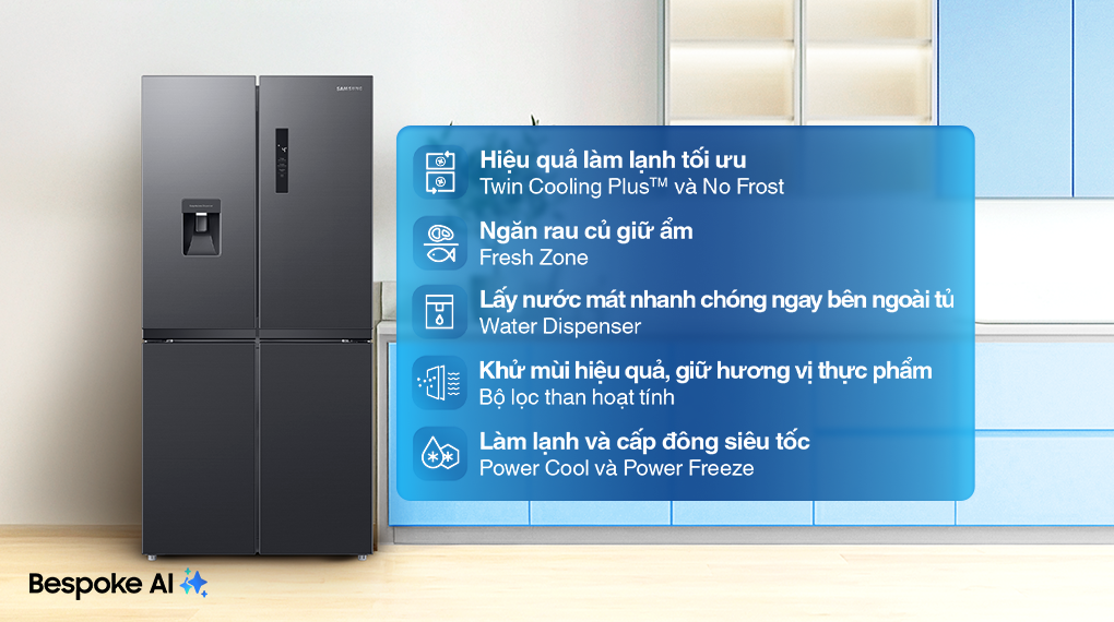 Tủ lạnh Samsung Inverter 488 lít Multi Door RF48A4010B4/SV