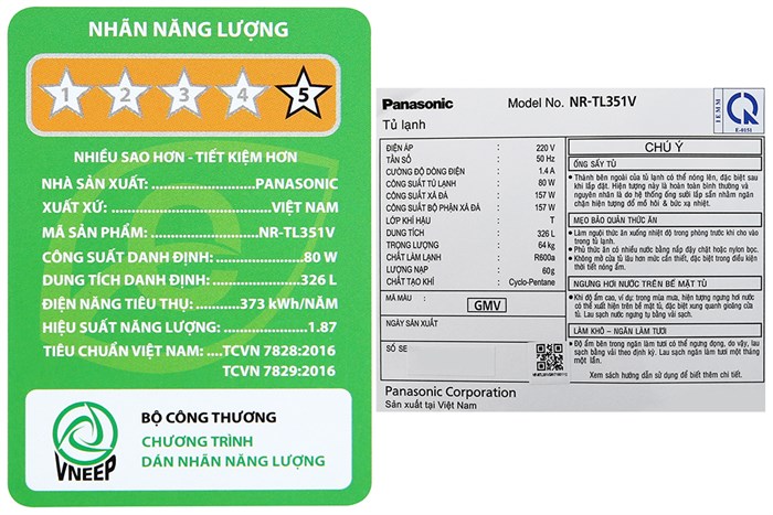 Tủ lạnh Panasonic Inverter 326 lít NR-TL351VGMV Màu Xám