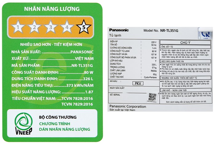 Tủ lạnh Panasonic Inverter 326 lít NR-TL351GPKV Màu Đen