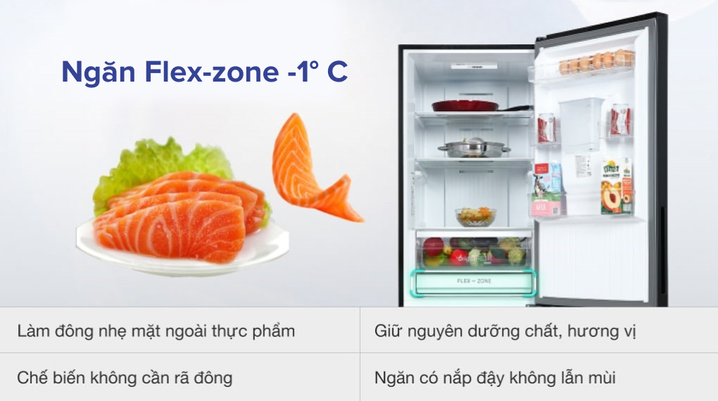Tủ lạnh Toshiba Inverter 322 lít GR-RB405WE-PMV(06)-MG  - Ngăn Flex-zone -1° C