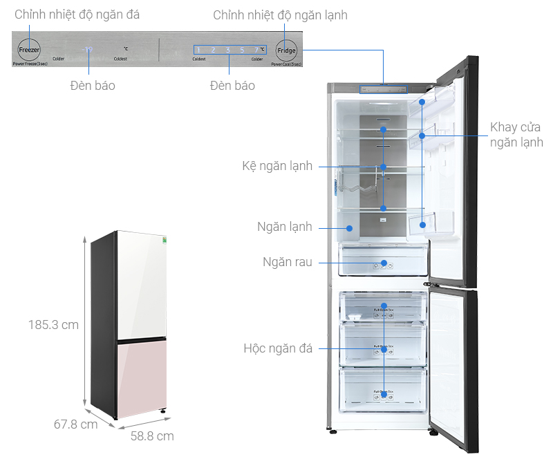 Tủ lạnh Samsung Inverter 339 lít RB33T307055/SV