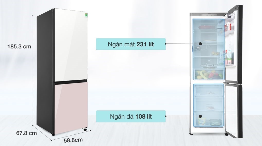 Tủ lạnh Samsung Inverter 339 lít RB33T307055/SV - Dung tích