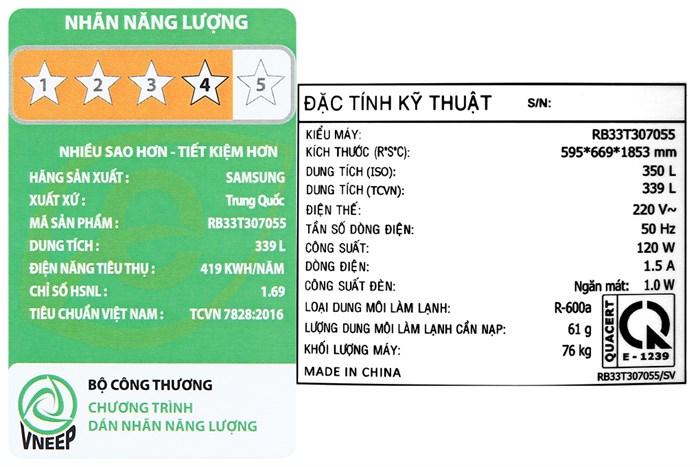 Tủ lạnh Samsung Inverter 339 lít Bespoke RB33T307055/SV Màu Trắng - Hồng