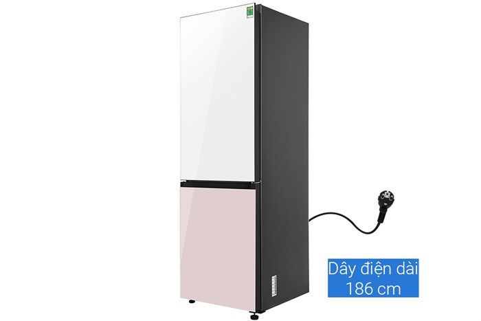 Tủ lạnh Samsung Inverter 339 lít Bespoke RB33T307055/SV Màu Trắng - Hồng