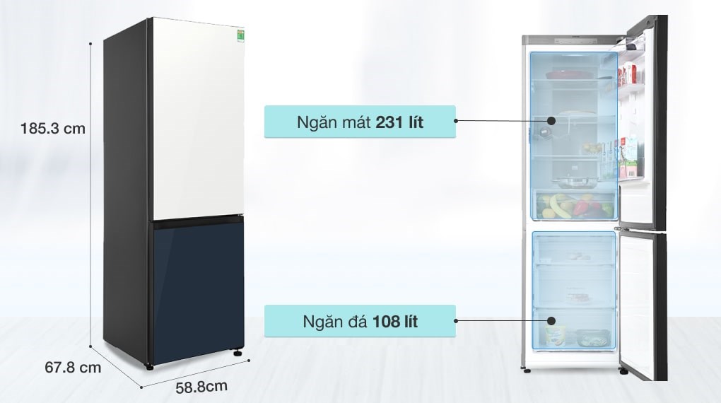 Tủ lạnh Samsung Inverter 339 lít RB33T307029/SV