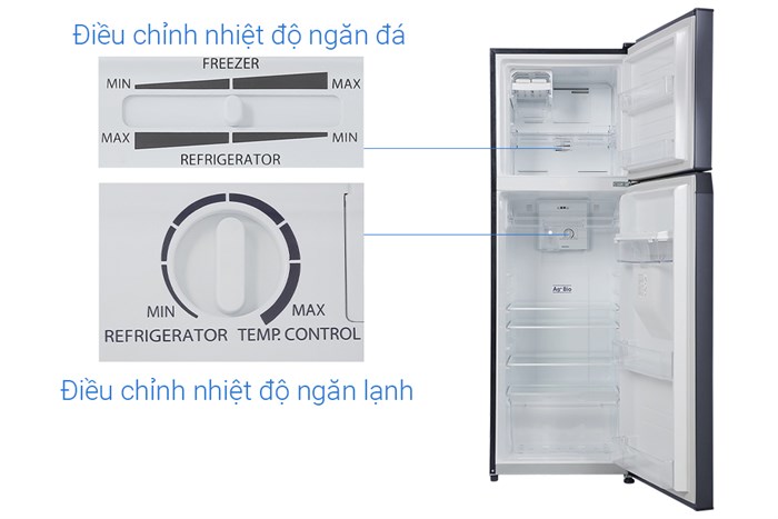 Tủ lạnh Toshiba Inverter 249 lít GR-RT325WE-PMV(06)-MG Màu Đen - Xám