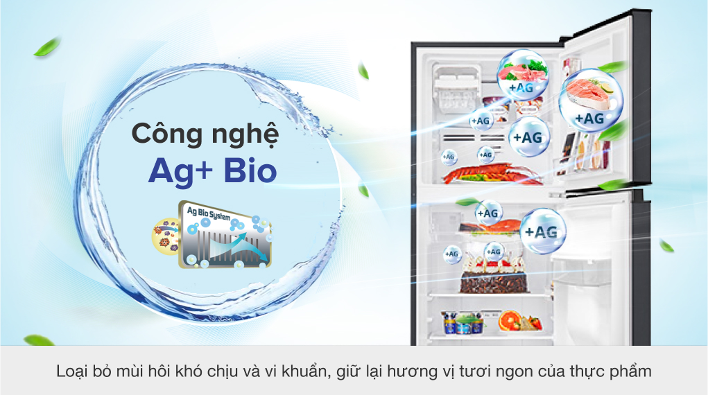 Tủ lạnh Toshiba Inverter 249 lít GR-RT325WE-PMV(06)-MG - công nghệ khử khuẩn Ag+ Bio