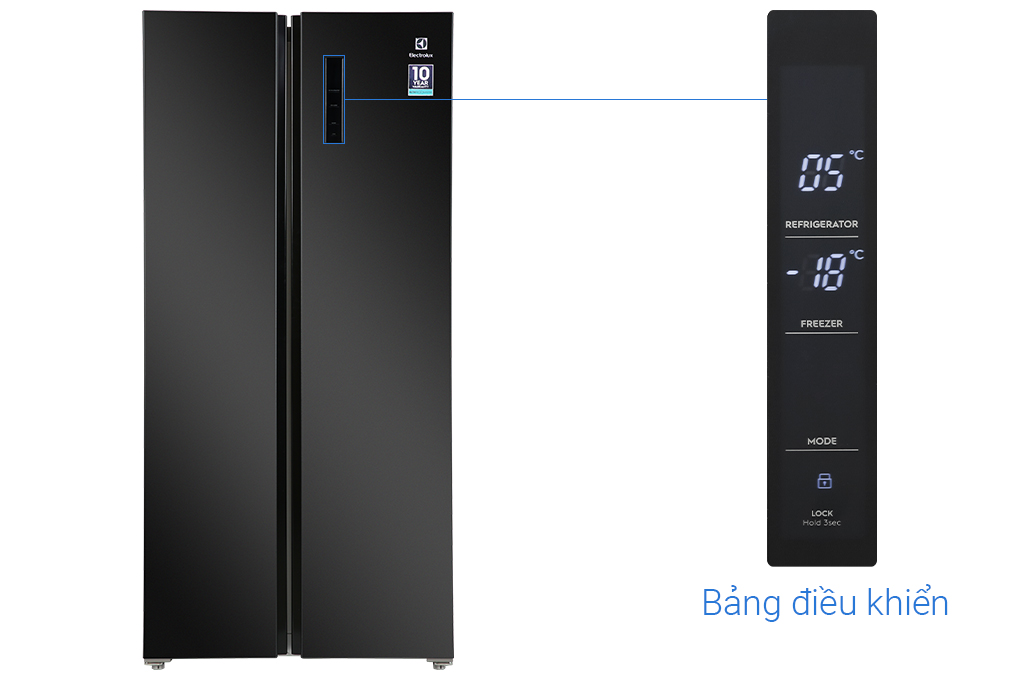 Tủ lạnh Electrolux Inverter 505 lít ESE5401A-BVN Màu Đen