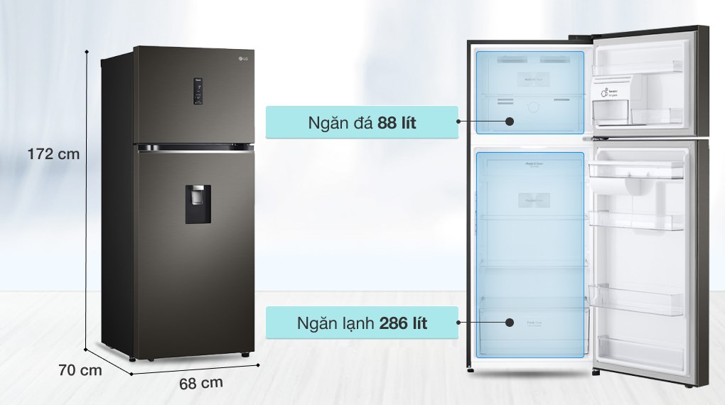 Tủ lạnh LG Inverter 374 lít GN-D372BLA