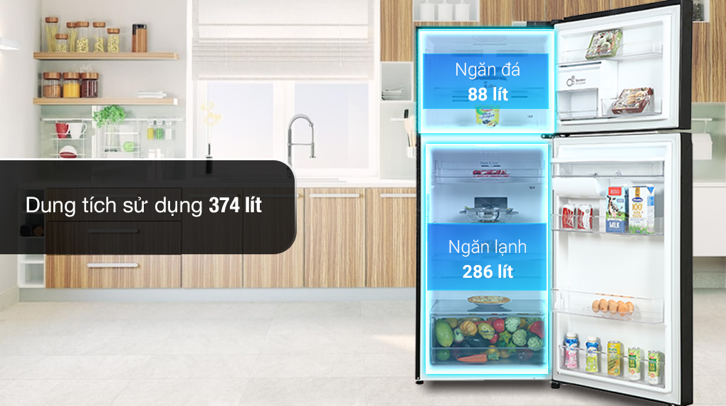 Tủ lạnh LG Inverter 374 lít GN-D372BLA - Dung tích