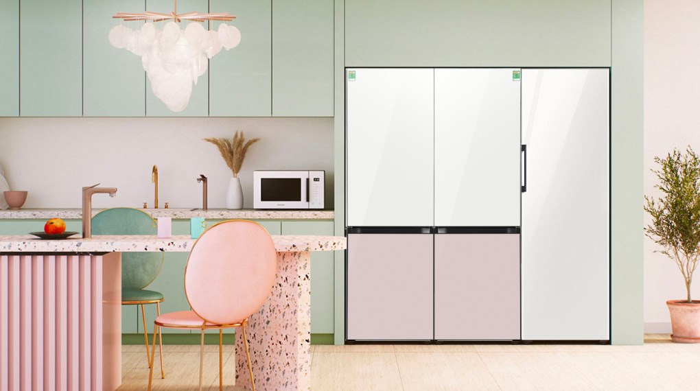 Combo 2 Tủ lạnh Samsung Inverter 678 lít Multi Door Bespoke RB33T307055/SV