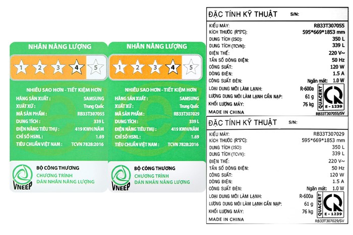 Combo 2 Tủ lạnh Samsung Inverter 678 lít Multi Door Bespoke RB33T307055/SV & RB33T307029/SV Màu Xanh hồng