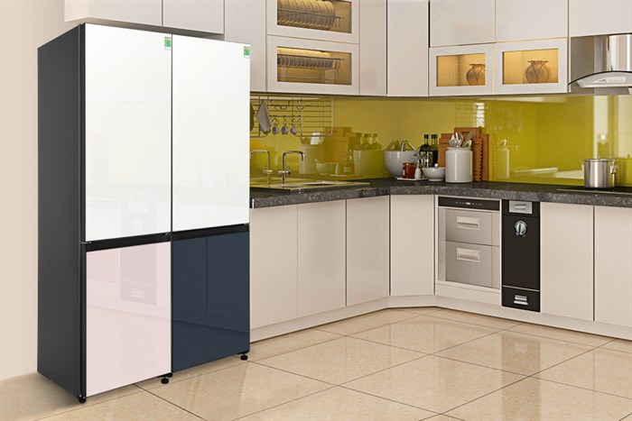 Combo 2 Tủ lạnh Samsung Inverter 678 lít Multi Door Bespoke RB33T307055/SV & RB33T307029/SV Màu Xanh hồng
