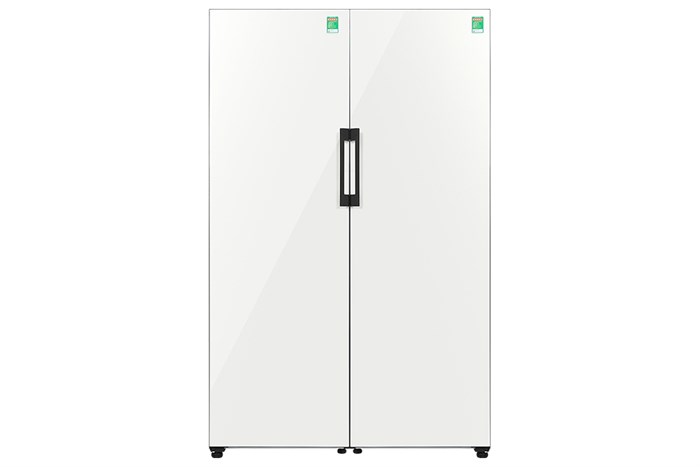 Combo 2 Tủ lạnh Samsung Inverter 646 lít Side By Side Bespoke RZ32T744535/SV Màu Trắng