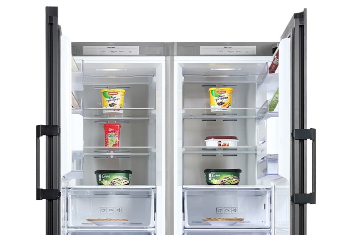 Combo 2 Tủ lạnh Samsung Inverter 646 lít Side By Side Bespoke RZ32T744535/SV Màu Trắng