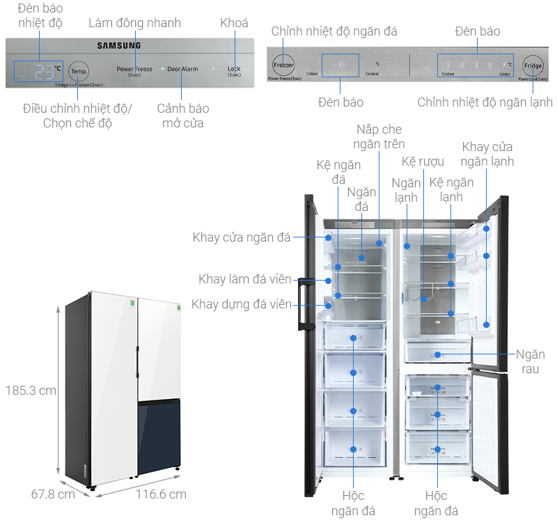 Combo Tủ lạnh Samsung RZ32T744535/SV & RB33T307029/SV