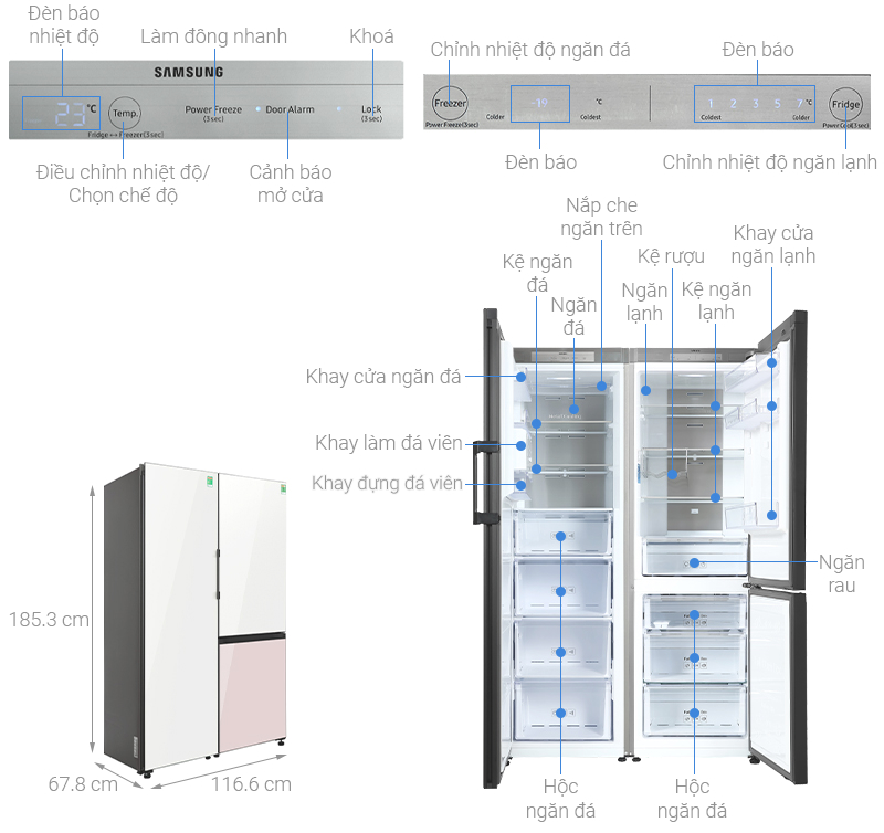 Combo Tủ lạnh Samsung RZ32T744535/SV & RB33T307055/SV