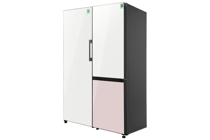Combo Tủ lạnh Samsung Inverter 662 lít Multi Door Bespoke RZ32T744535/SV & RB33T307055/SV Màu Trắng - Hồng