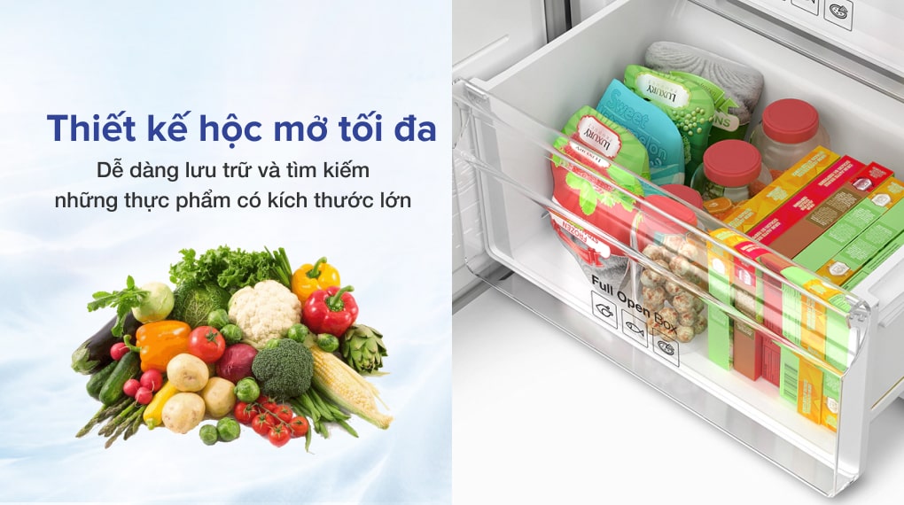 Combo Tủ lạnh Samsung RZ32T744535/SV & RB33T307055/SV -  Dễ dàng lưu trữ thực phẩm có kích thước lớn với thiết kế hộc mở tối đa