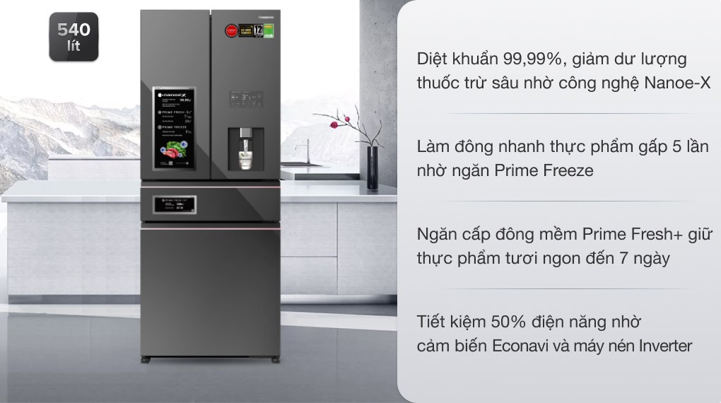 Tủ lạnh Panasonic 540 lít NR-YW590YMMV - giá tốt, có trả góp