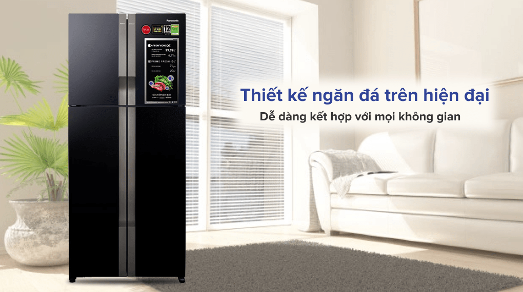 Tủ lạnh Panasonic 550 lít NR-DZ601YGKV - Thiết kế ngăn đá trên hiện đại