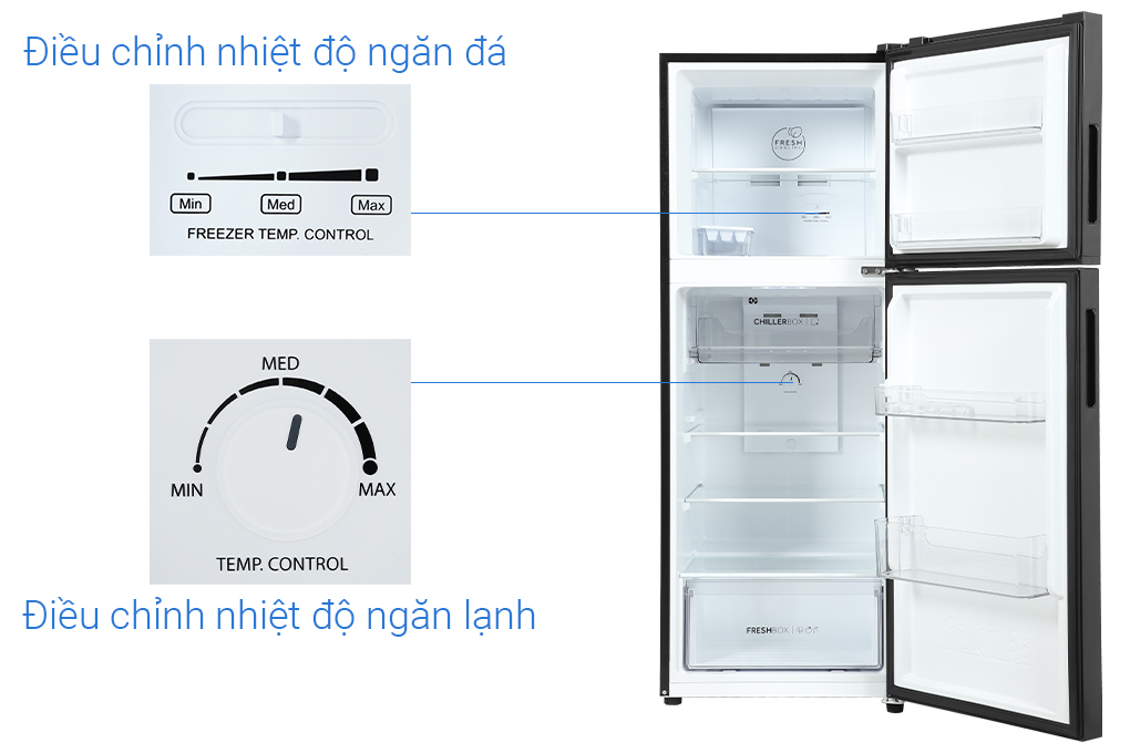 Tủ lạnh Aqua Inverter 245 lít AQR-T259FA(FB) Màu Đen