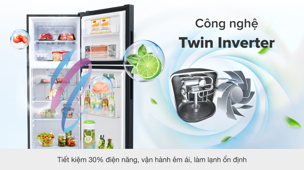 Tủ lạnh Aqua Inverter 283 lít AQR-T299FA(FB) - Tiết kiệm điện