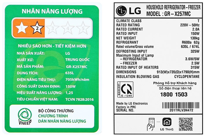 Tủ lạnh LG Inverter 635 Lít Side By Side InstaView Door-in-Door GR-X257MC Màu Đen