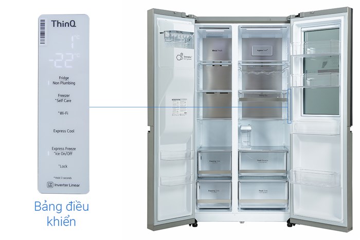 Tủ lạnh LG Inverter 635 lít Side By Side InstaView Door-in-Door GR-X257JS Màu Bạc