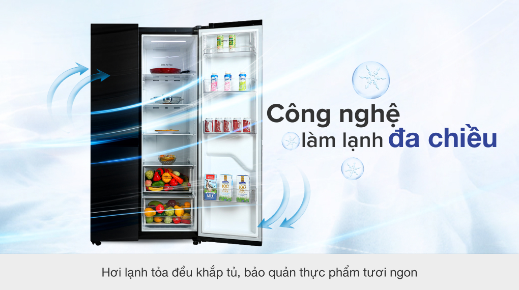 Tủ lạnh LG Inverter 649 Lít GR-B257WB - Làm lạnh đa chiều