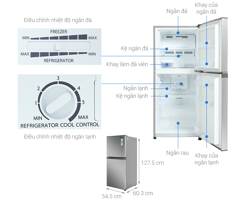 Tủ lạnh Casper Inverter 185 lít RT-200VS