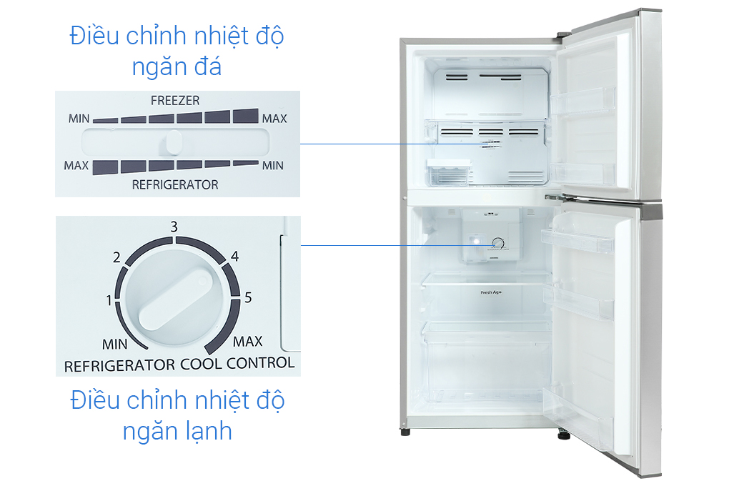 Tủ lạnh Casper Inverter 200 lít RT-215VS Màu Bạc