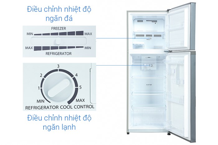 Tủ lạnh Casper Inverter 238 lít RT-250VD Màu Ghi