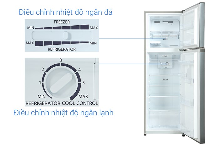 Tủ lạnh Casper Inverter 258 lít RT-270VD Màu Ghi
