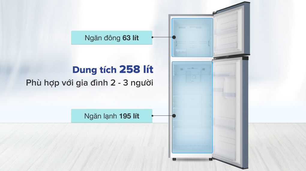 Tủ lạnh Casper Inverter 258 lít RT-270VD - Dung tích