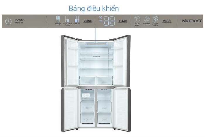 Tủ lạnh Casper Inverter 462 lít Multi Door RM-520VT Màu Xám