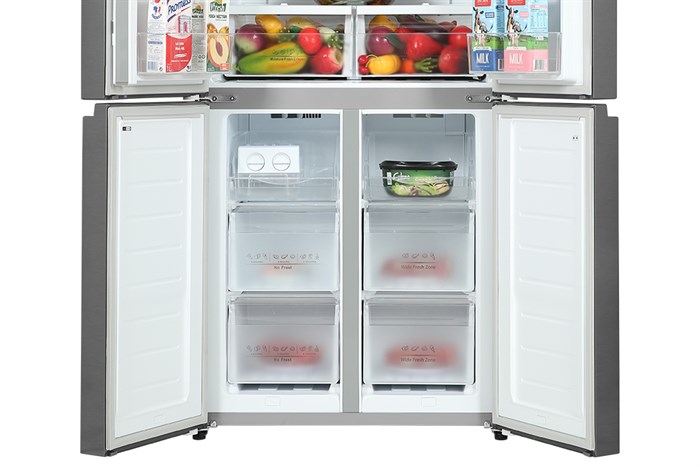 Tủ lạnh Casper Inverter 462 lít Multi Door RM-520VT Màu Xám
