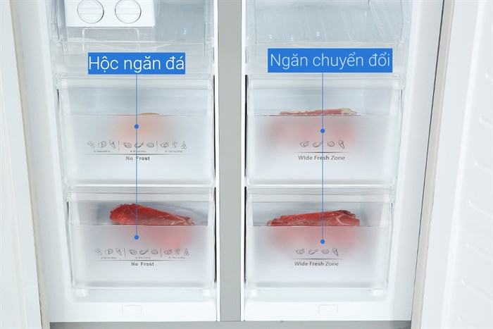 Tủ lạnh Casper Inverter 462 lít Multi Door RM-520VT Màu Xám