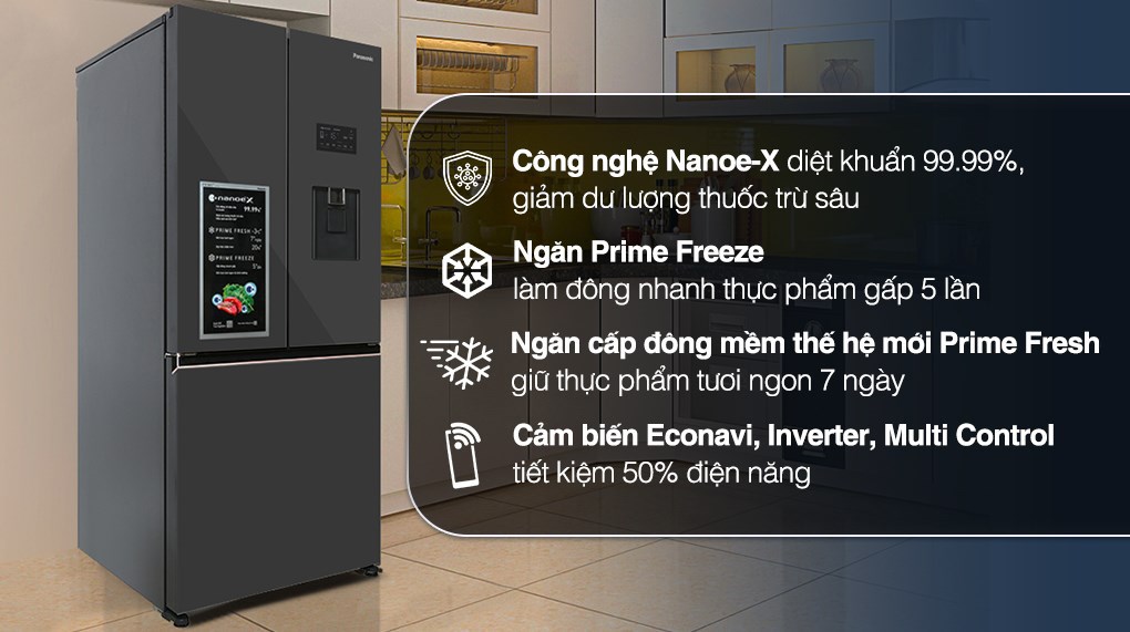 Tủ lạnh Panasonic Inverter 495 lít Multi Door PRIME+ Edition NR-CW530XMMV - 2