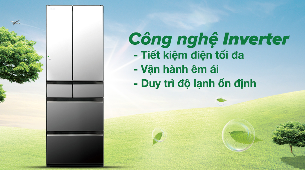 Công nghệ Inverter-Tủ lạnh Hitachi 520 lít R-HW530NV