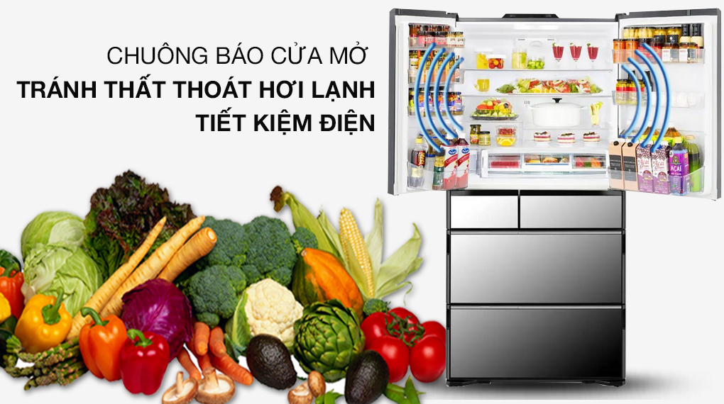 Chuông báo cửa mở-Tủ lạnh Hitachi 520 lít R-HW530NV