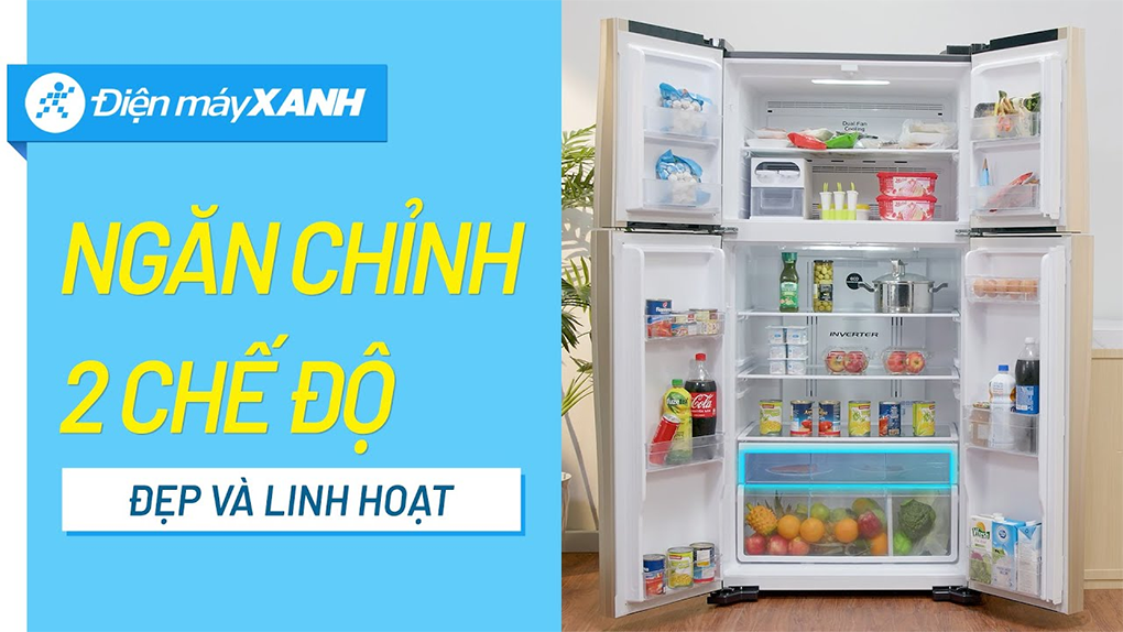 Tủ lạnh Hitachi Inverter 509 lít Multi Door R-FW650PGV8 GBK